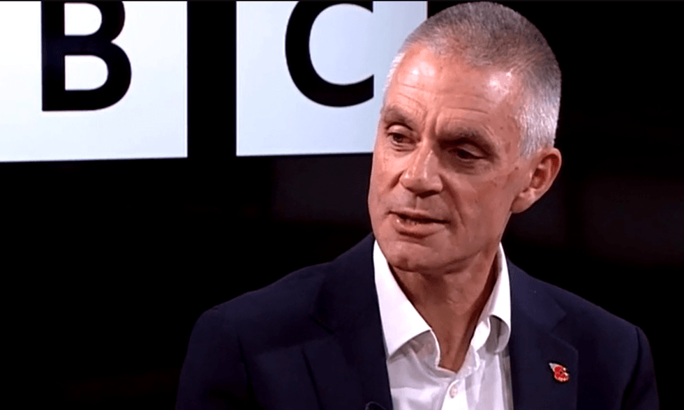 Tim Davie giving farewell speech at BBC
