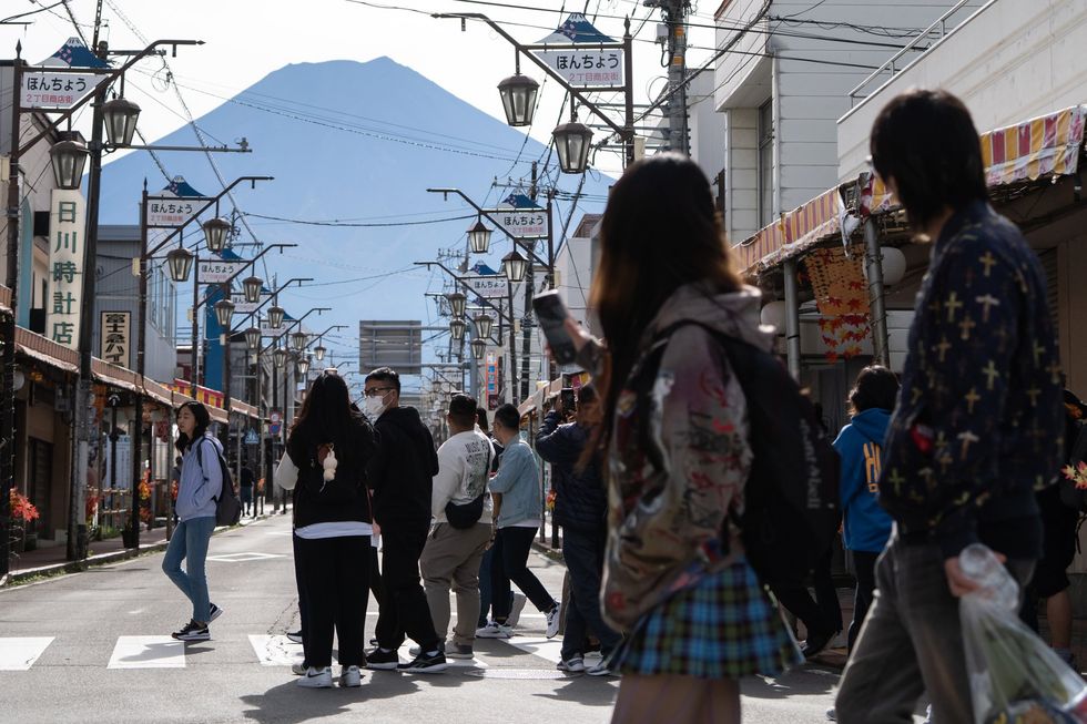 Tourists in Fujiyoshida
