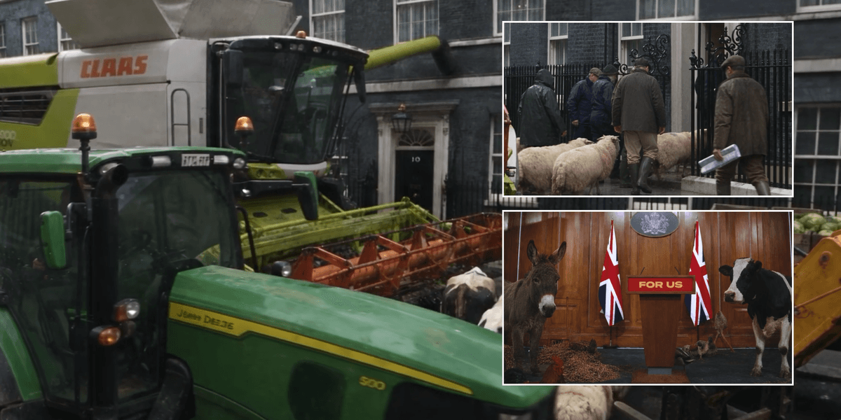 WATCH: Farmers and animals invade No10 in hilarious spoof video highlighting Labour policies hammering rural Britain