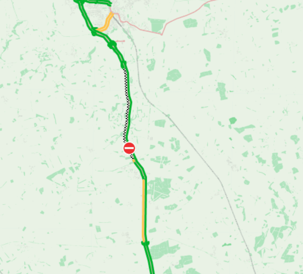 Traffic issues are also present on the A1 following a multi-vehicle collision