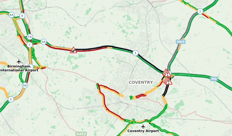 Traffic on the M69