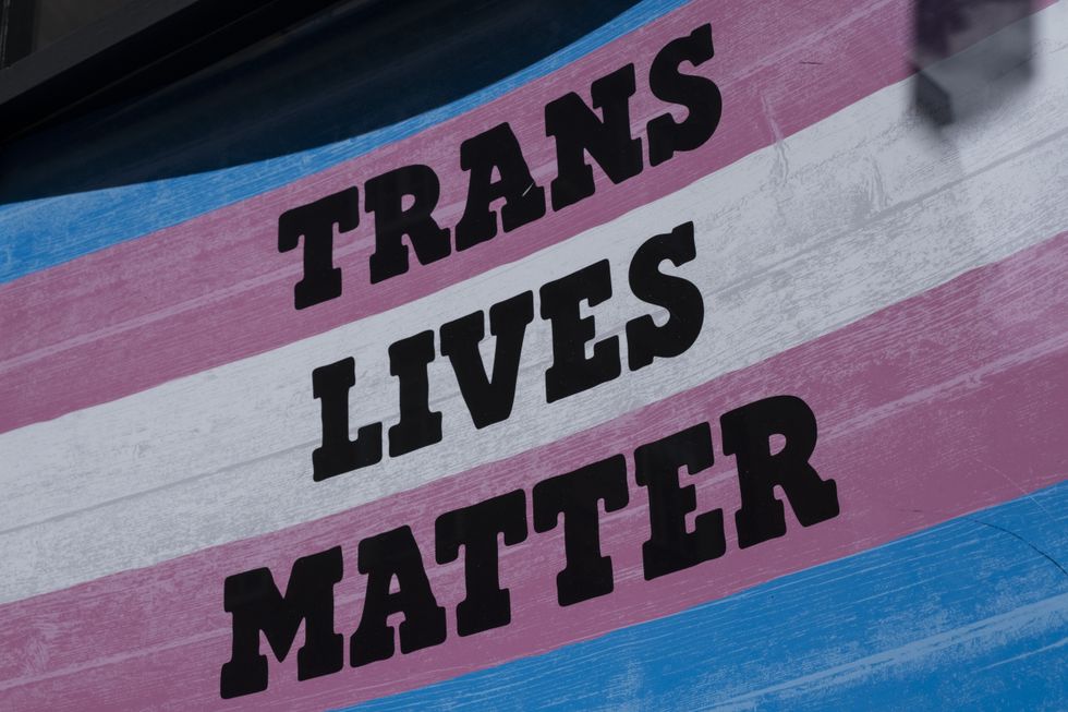 Trans protest sign