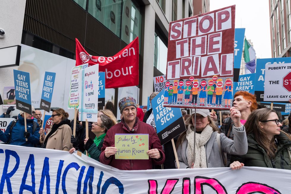 Trial blocker protests