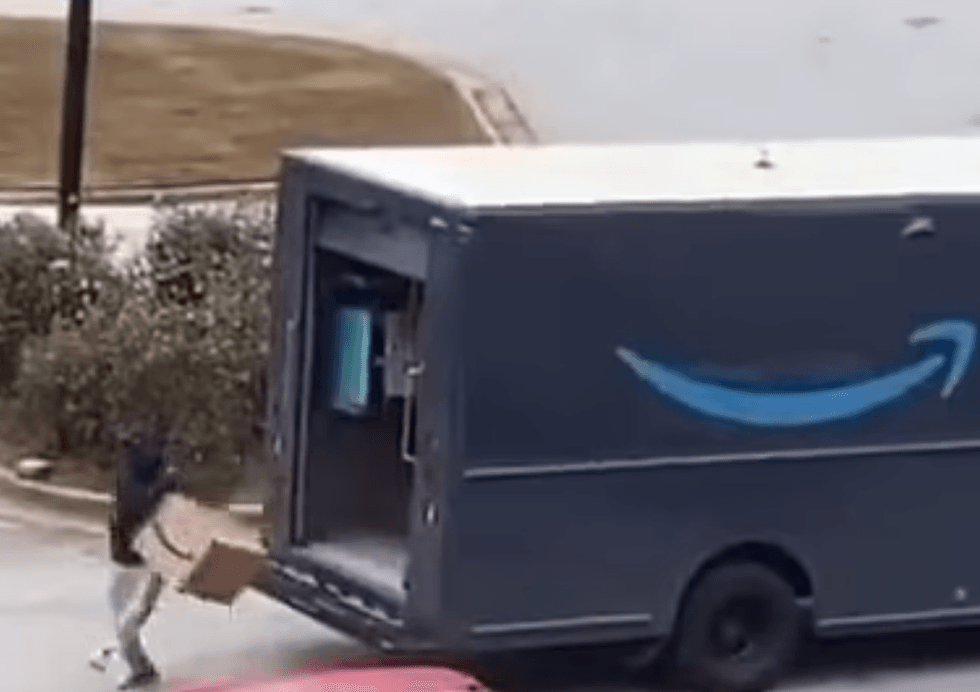 Truck being raided