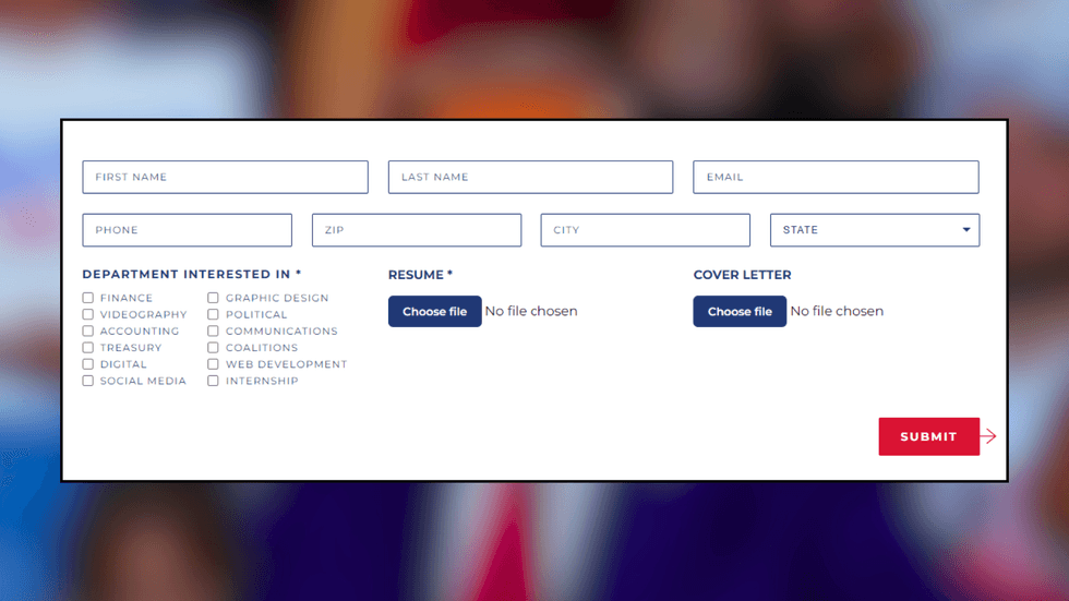 Trump job application form