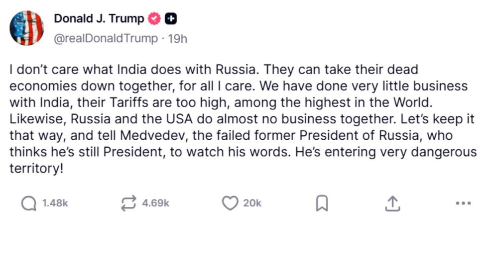 Trump's Truth Social post