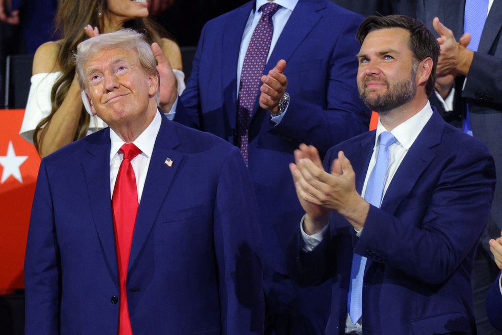 Trump with bandage and JD Vance