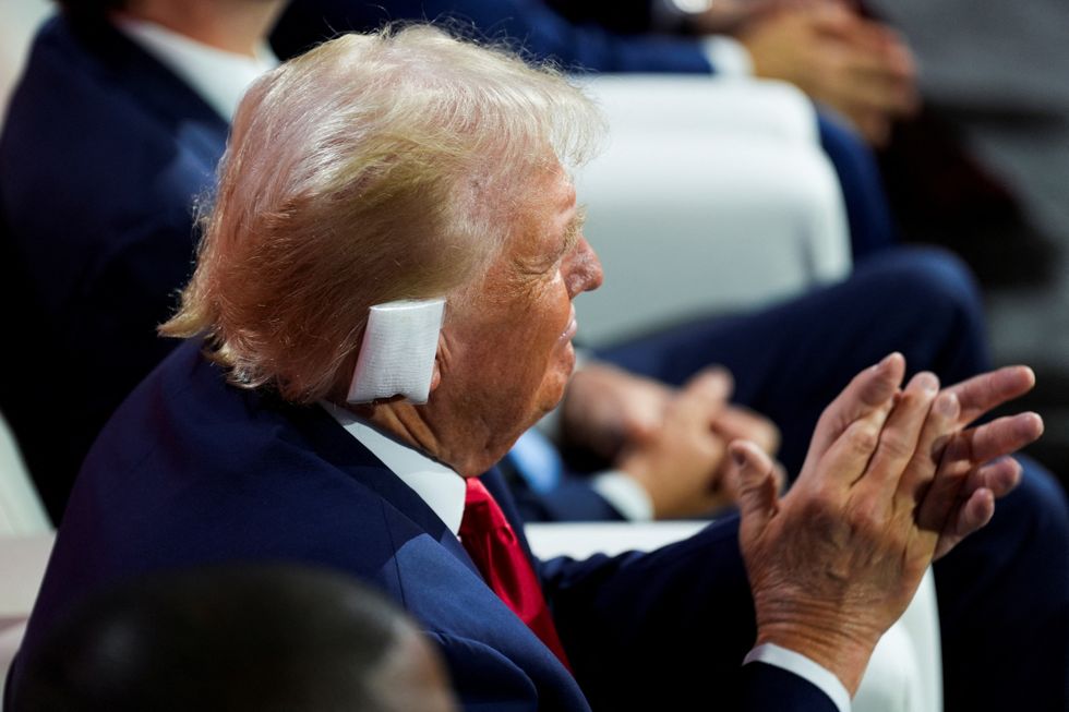 Trump with bandage