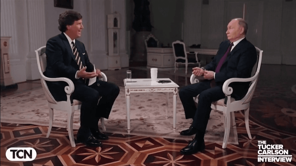 Tucker Carlson and Vladimir Putin