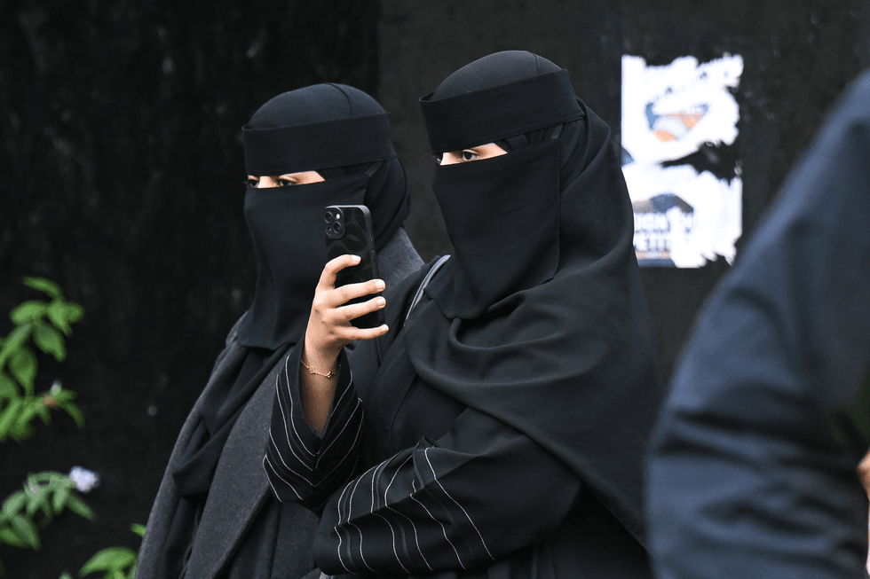 Two women wearing niqabs in Bournemouth