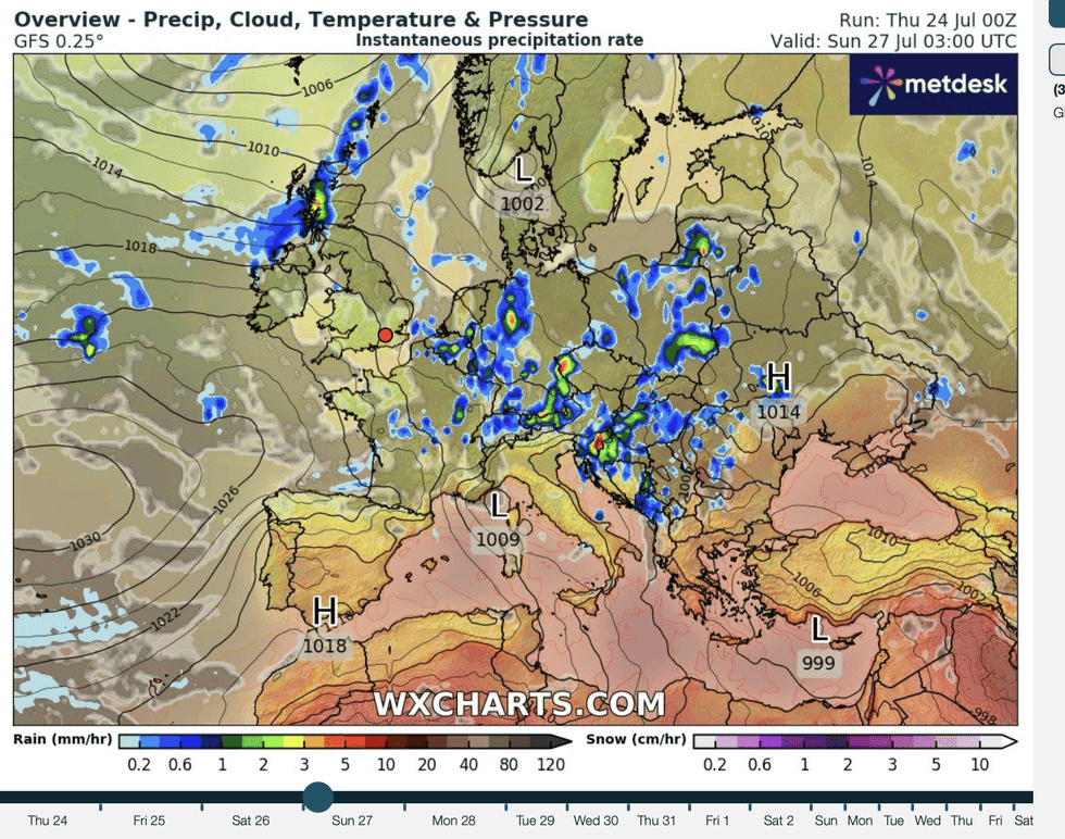\u200bBritain to be stuck between high and low pressure