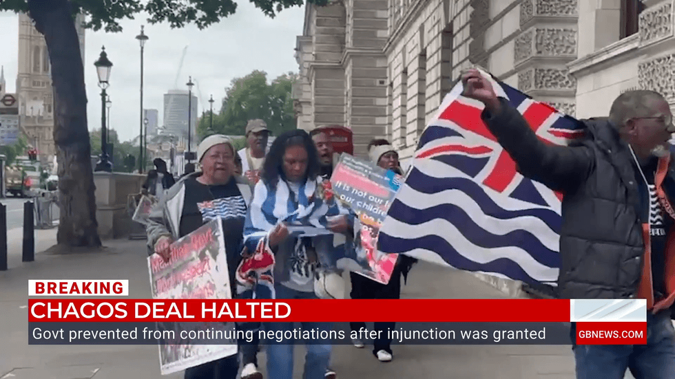 \u200bChagossians arrived outside the High Court to protest