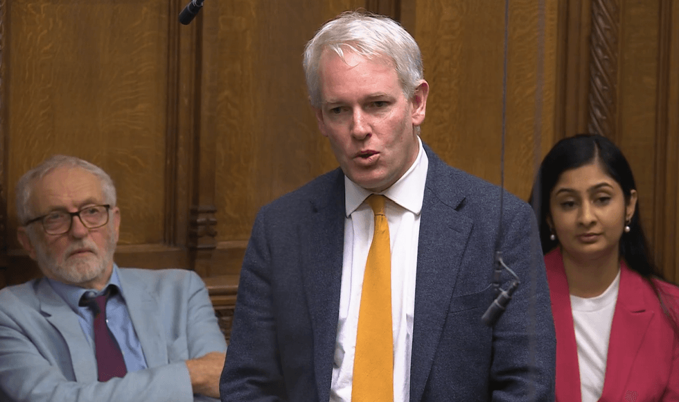 \u200bDanny Kruger, flanked by Your Party co-leaders Jeremy Corbyn and Zarah Sultana