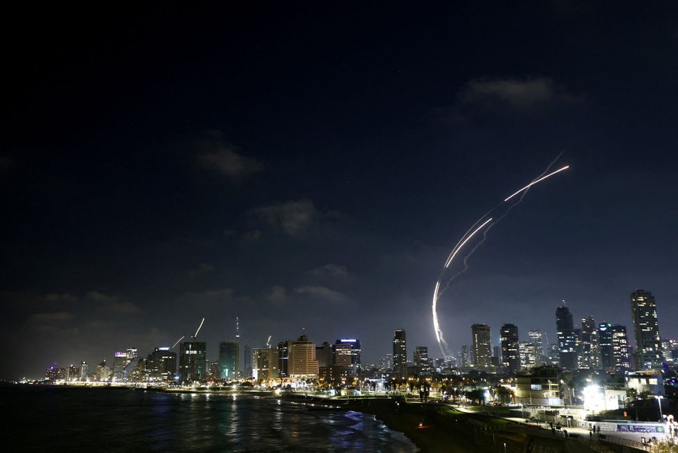 \u200bMissile being intercepted in Tel Aviv
