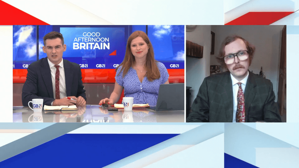 \u200bMr Amos joined Tom Harwood and Emily Carver on GB News