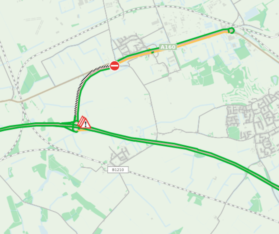 \u200bNational Highways has issued a diversion route for motorists to avoid delays on the A160 in Lincolnshire