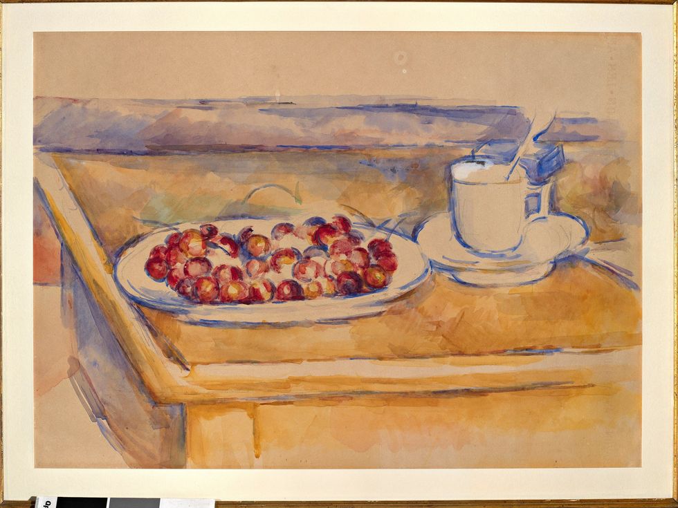 \u200bPaul C\u00e9zanne\u2019s Cup and a Plate of Cherries