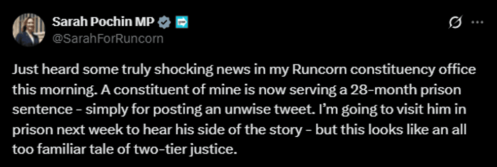 \u200bPochin highlighted the sentencing on her Twitter
