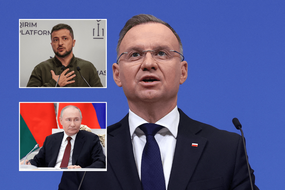 \u200bPolish President Andrzej Duda, Volodymyr Zelensky, Vladimir Putin