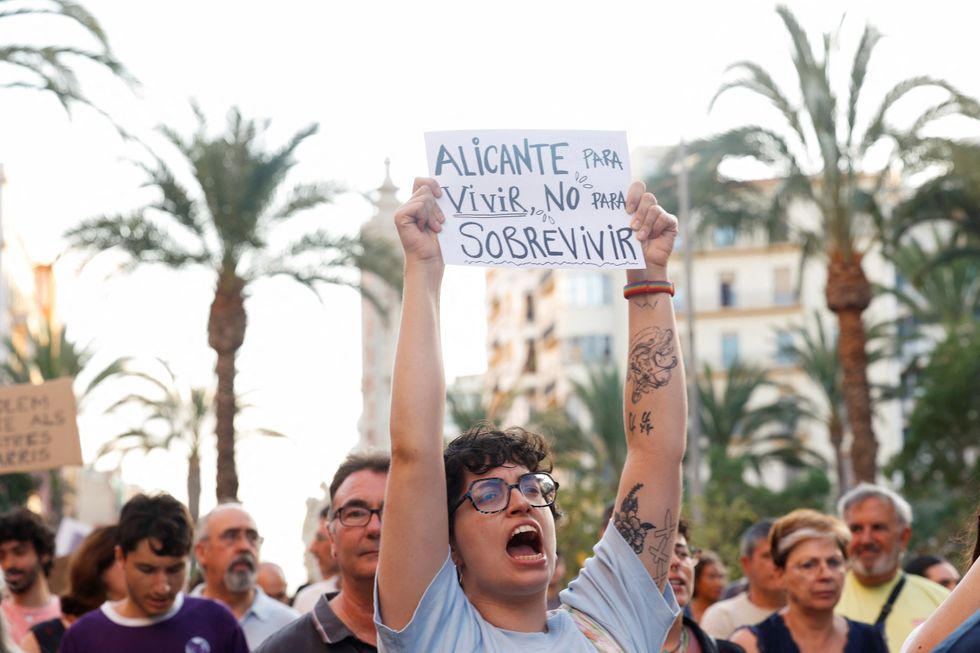 \u200bProtesters were seen across Alicante