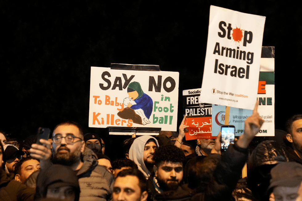 \u200bProtests were held outside the
