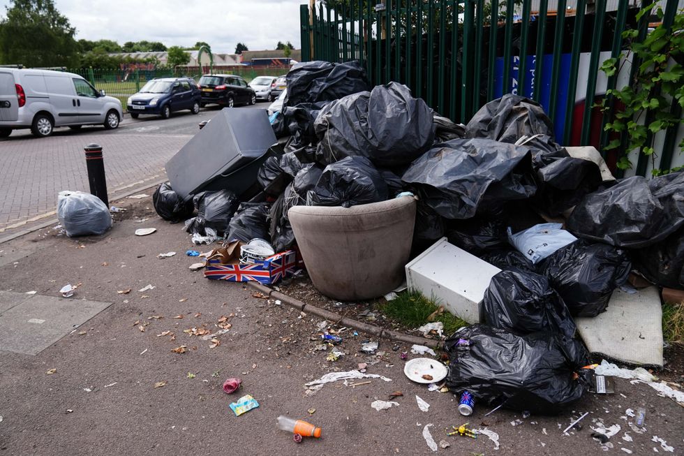 \u200bRubbish can be seen piled high throughout residential streets in Birmingham
