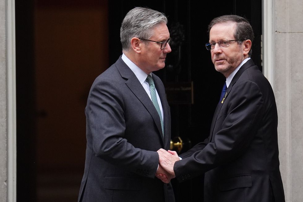 \u200bSir Keir Starmer has greeted Israeli President Isaac Herzog