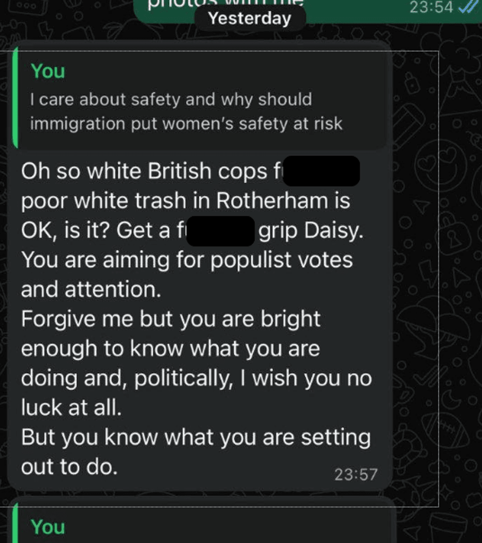 \u200bThe screenshot of the exchange between the two councillors