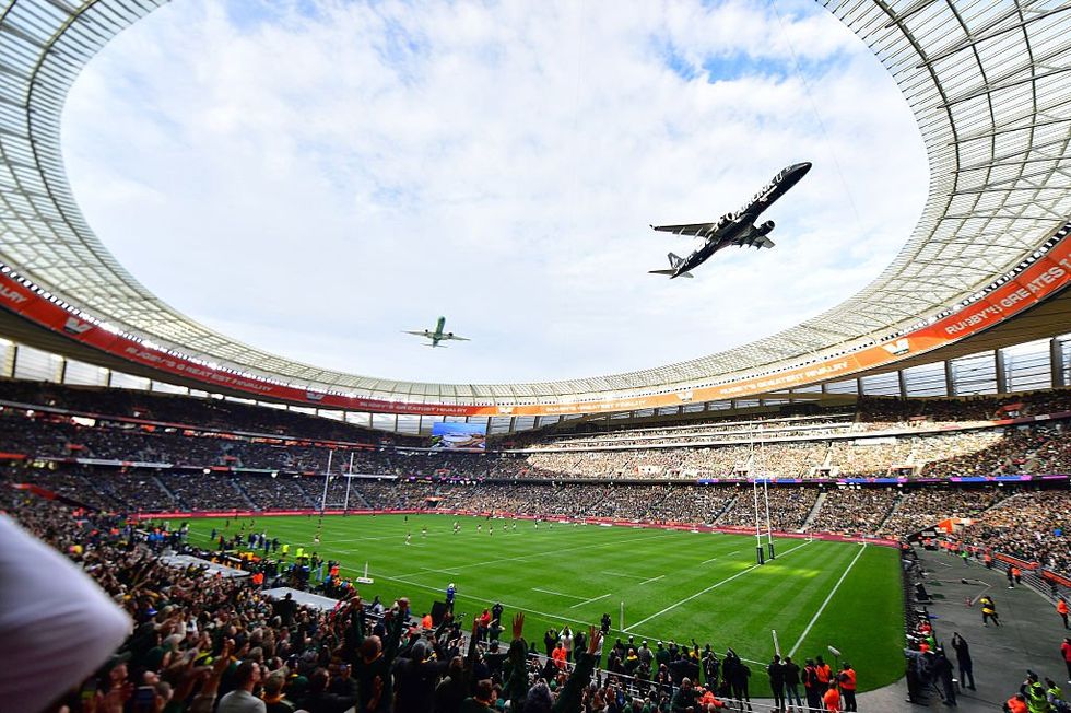 \u200bThe two planes flew over the stadium