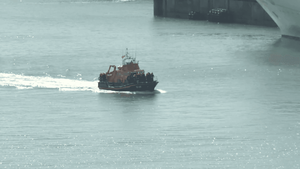 UK border craft entering Dover with fresh migrants