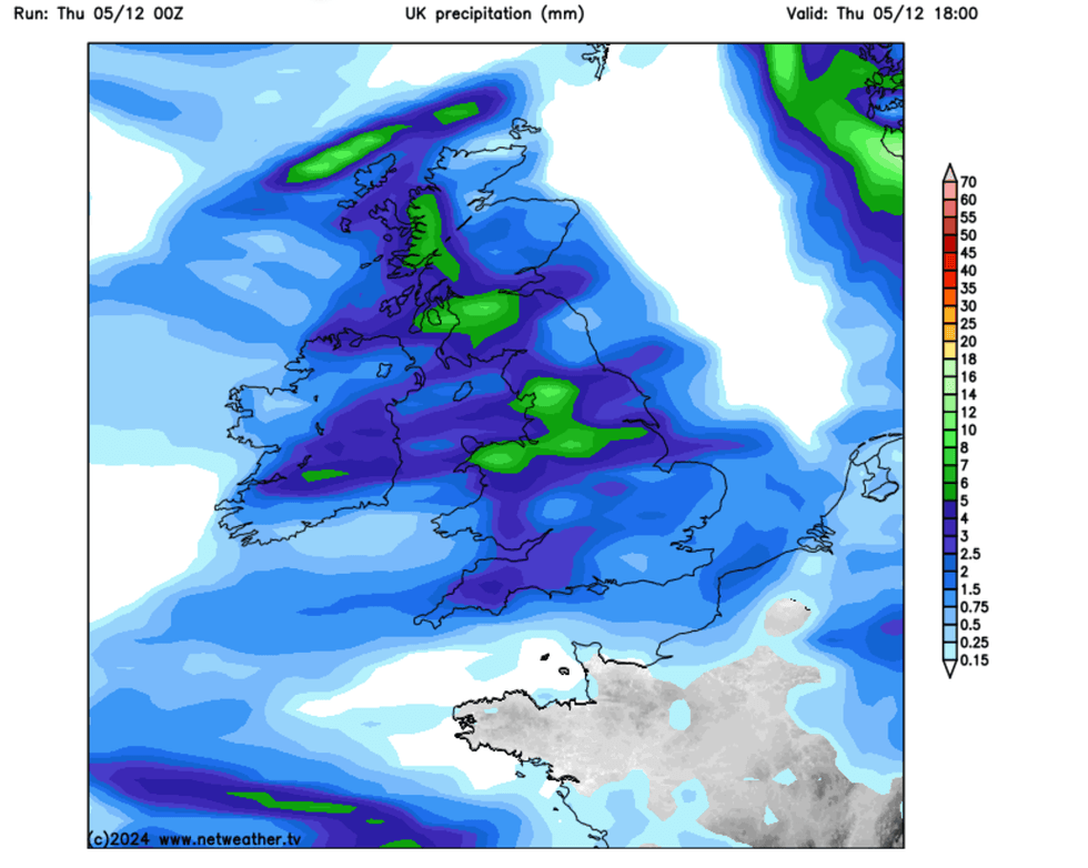 UK precipitation map