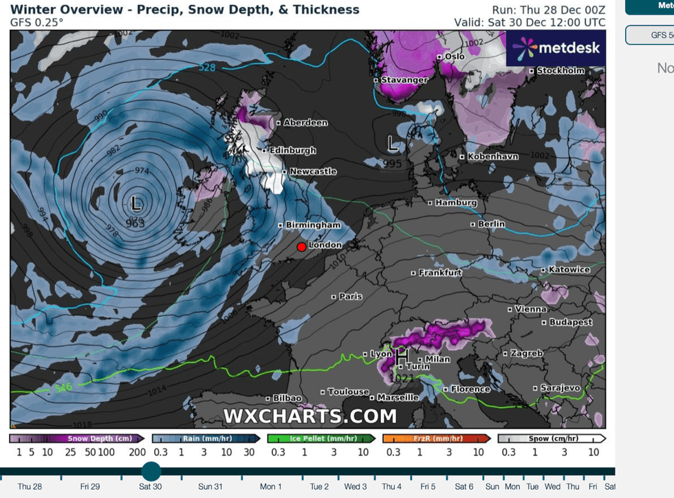 UK snow forecast rain snow