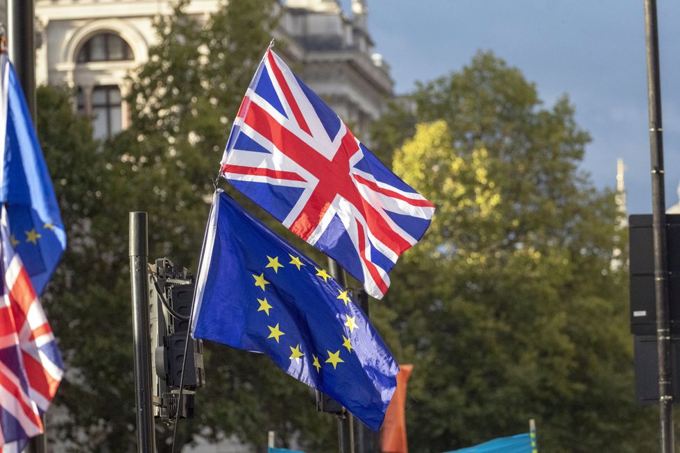 Union Jack and EU flag