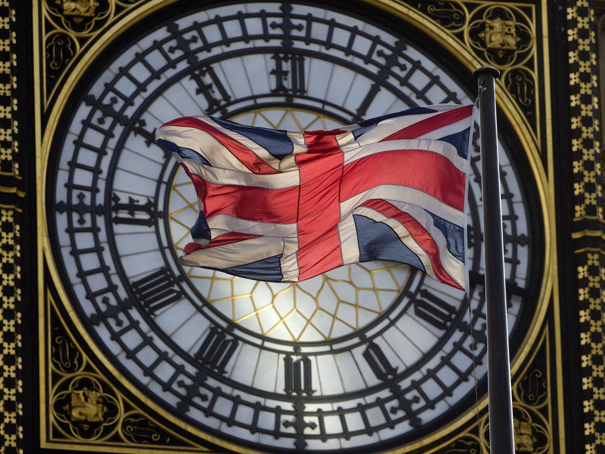 Union Jack flies in front of Big Ben