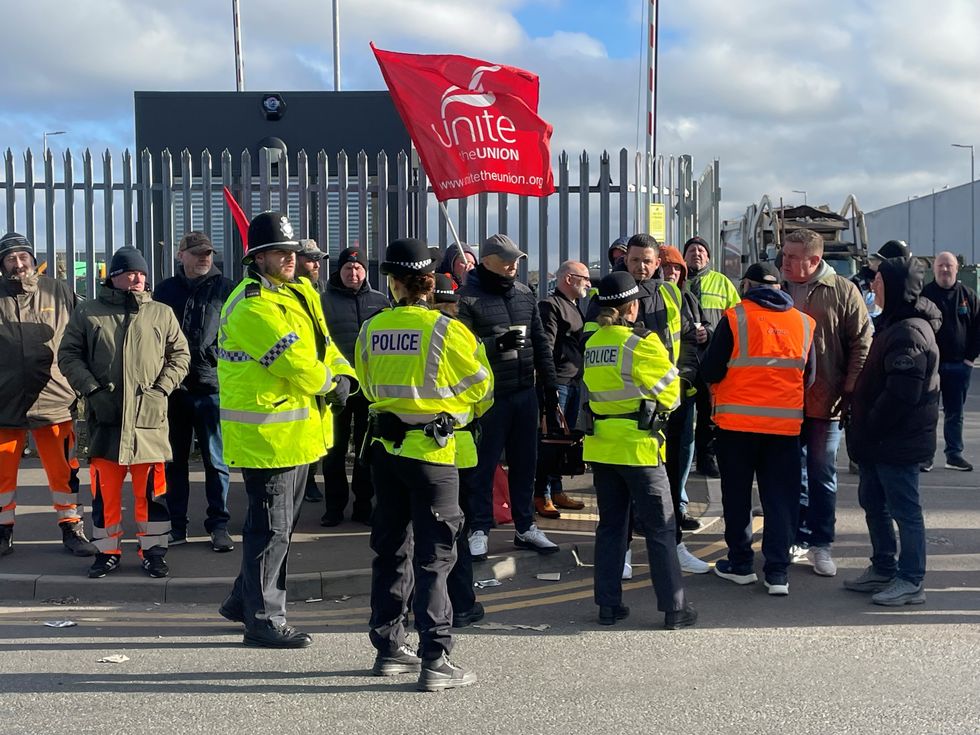 Unite workers on strike