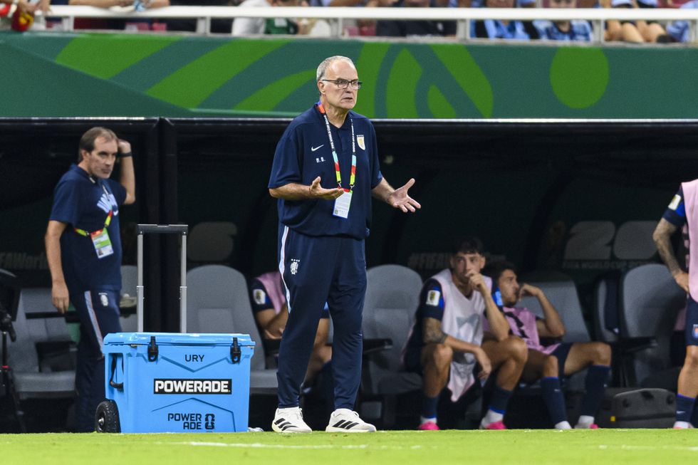 Uruguay boss Marcelo Bielsa is under pressure following his side's exit from the World Cup