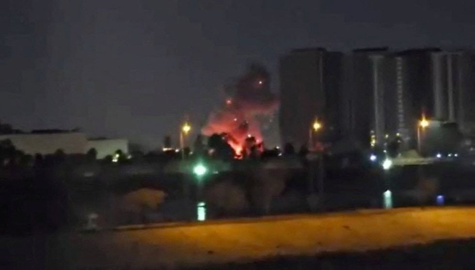 US Embassy smoke and fire seen