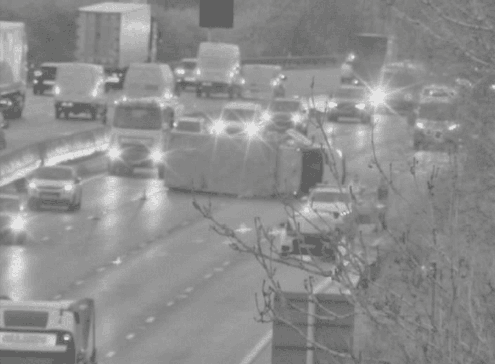 Van overturned on the M5