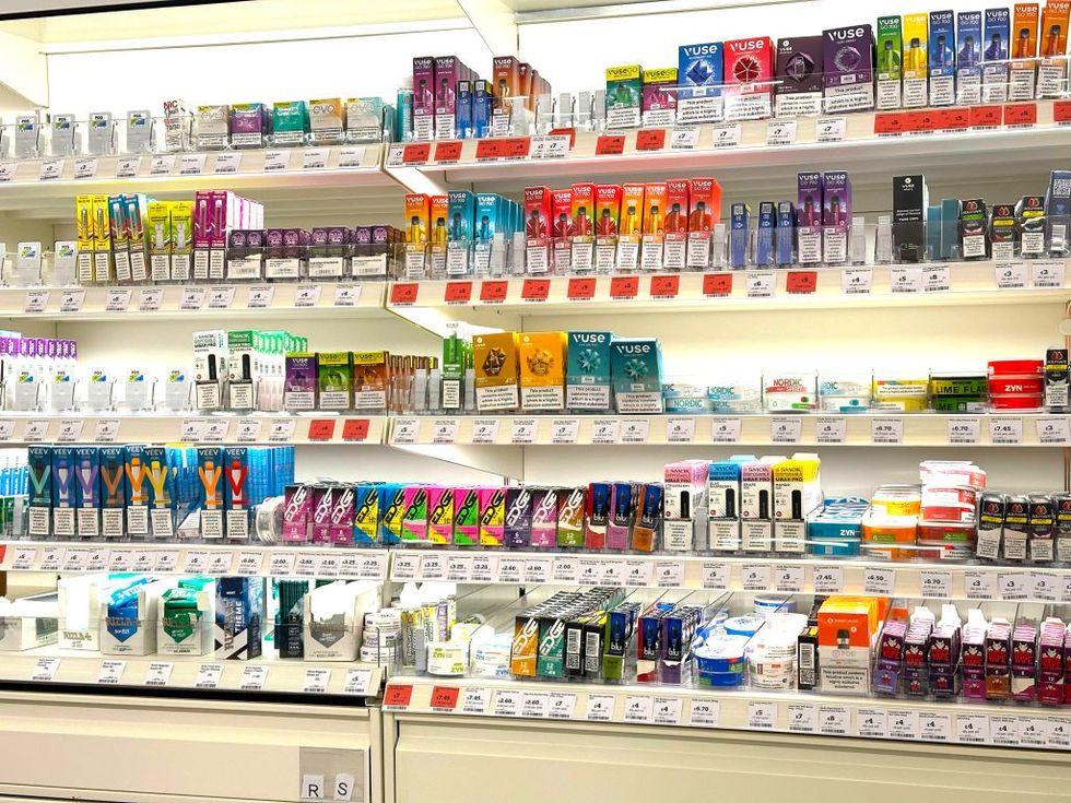 Vapes on a shelf