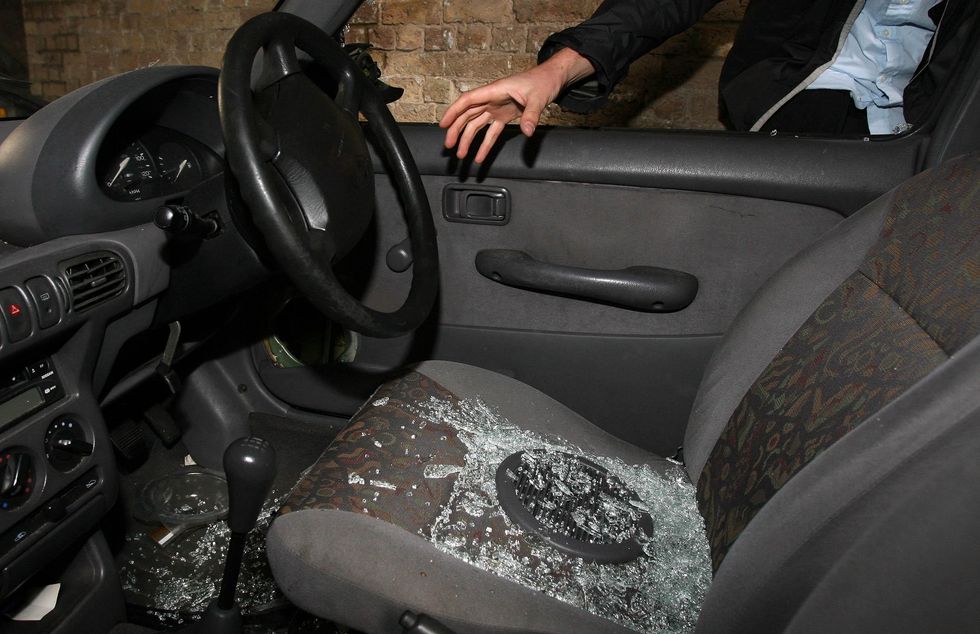Vehicle being stolen at night