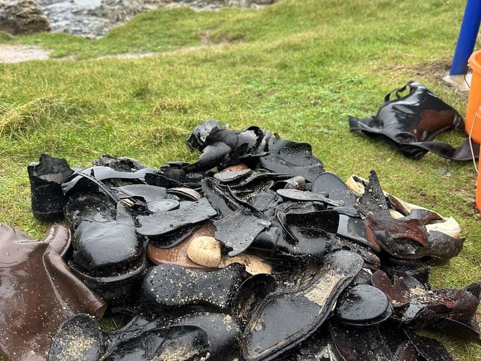 Victorian shoes discovered south Wales beach