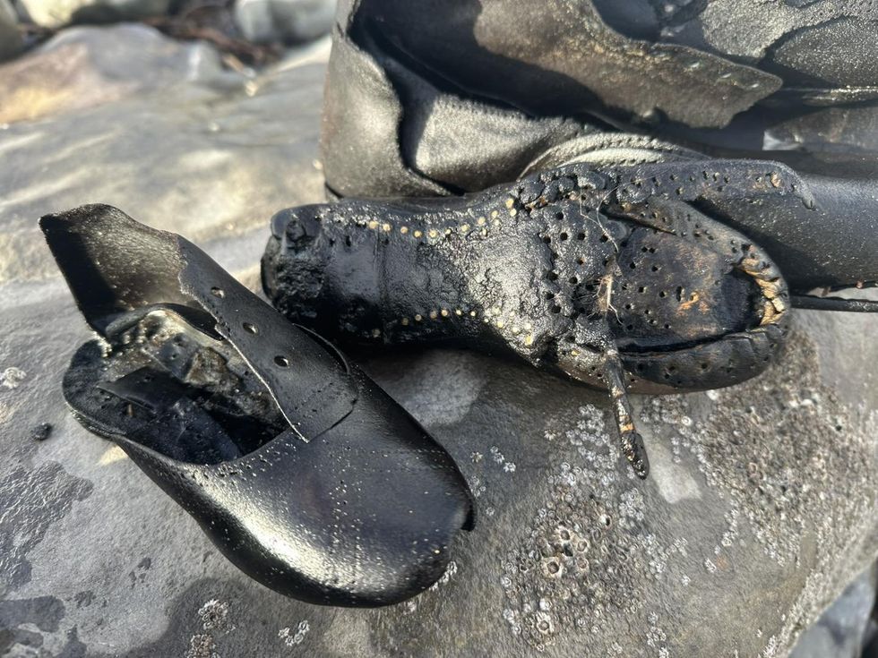Victorian shoes South Wales beach