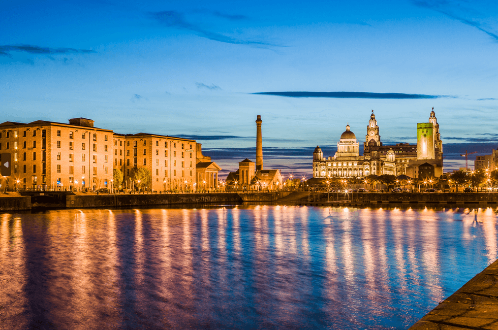 View of Liverpool at night