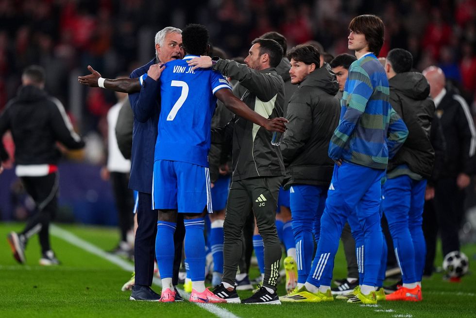 Vinicius Jr left the pitch as play was halted for 10 minutes