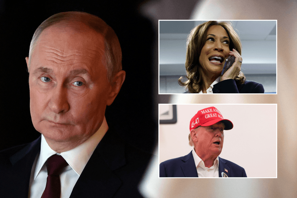 Vladimir Putin, Donald Trump, Kamala Harris