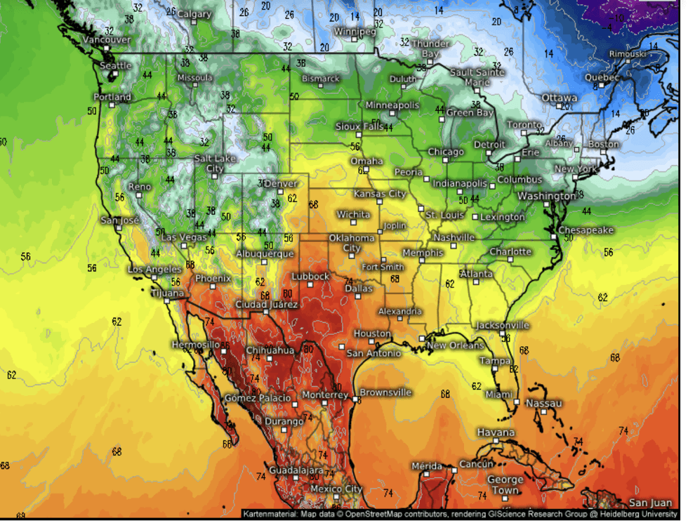 Weather forecast for the US