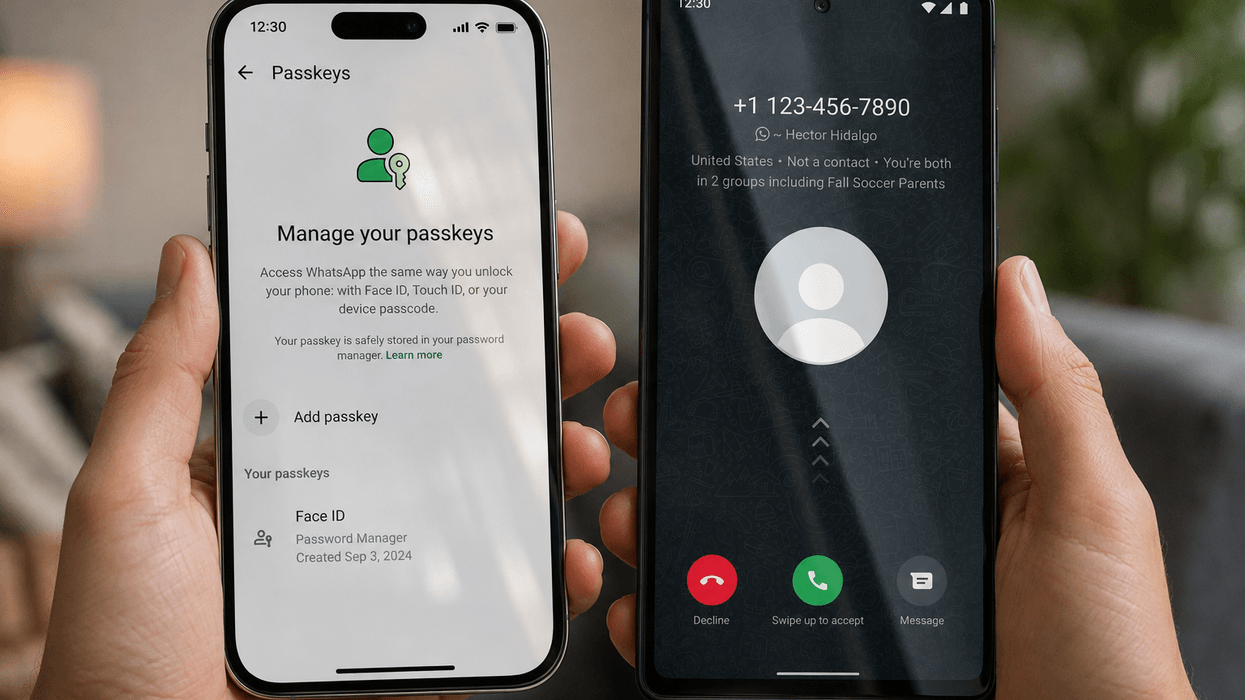 whatsapp screenshots showing the new passkey features