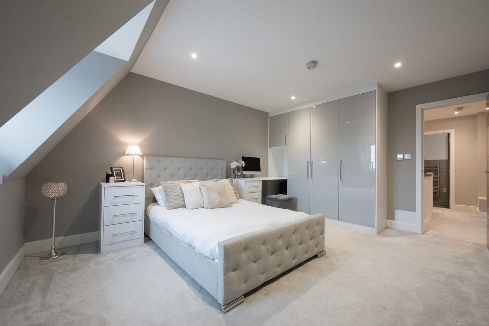 White and grey bedroom
