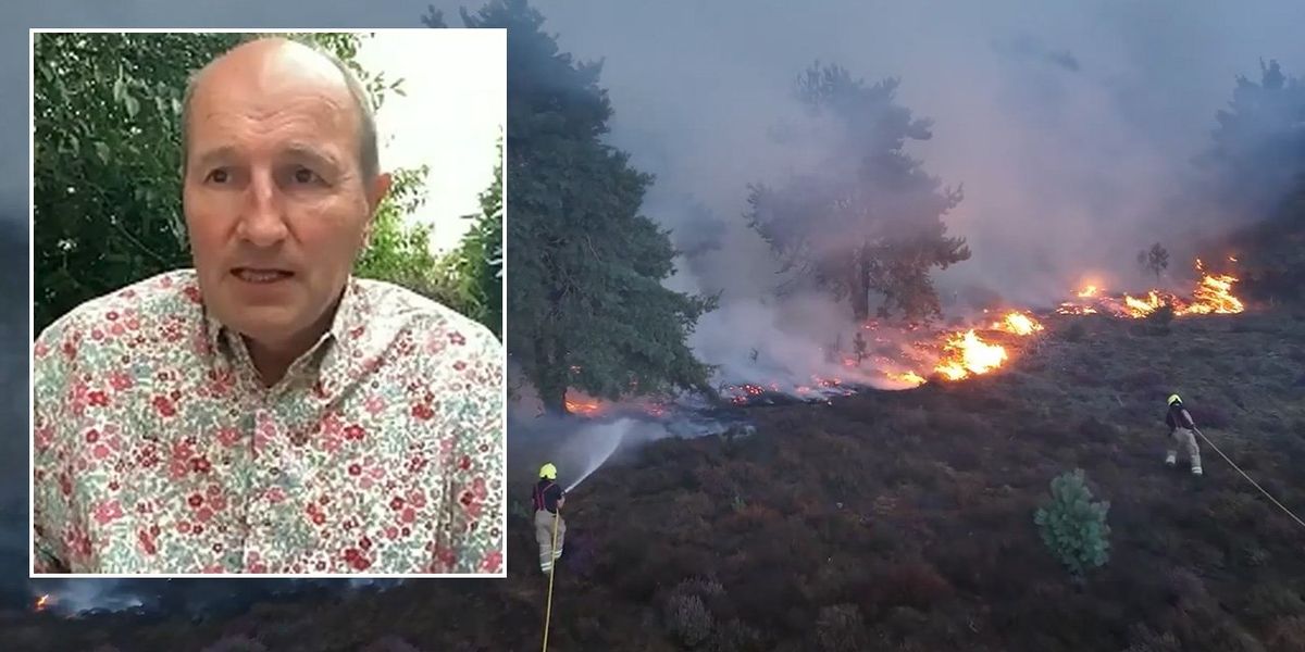 Suffolk farmer despairs at 'awful' wildfire as 'out of control' blaze tears through heath: 'Painful to watch'