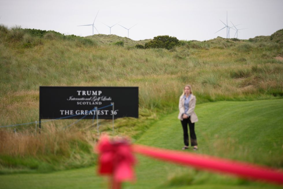 Windmills overlooking Donald Trump Turnberry golf course
